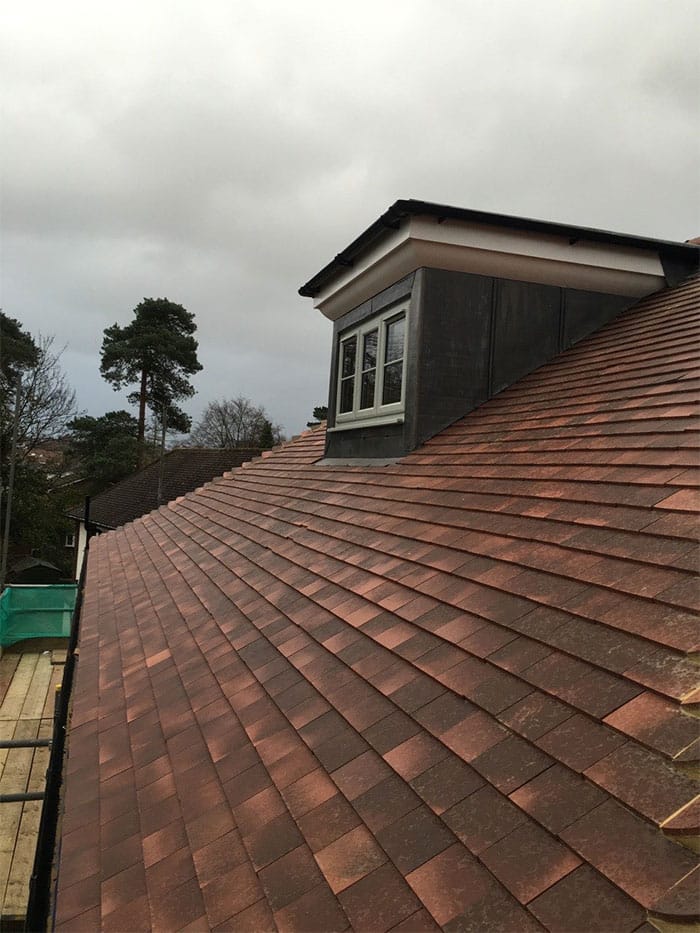 finished roof tiling