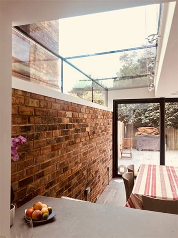 modern house extension and renovated kitchen and tiling